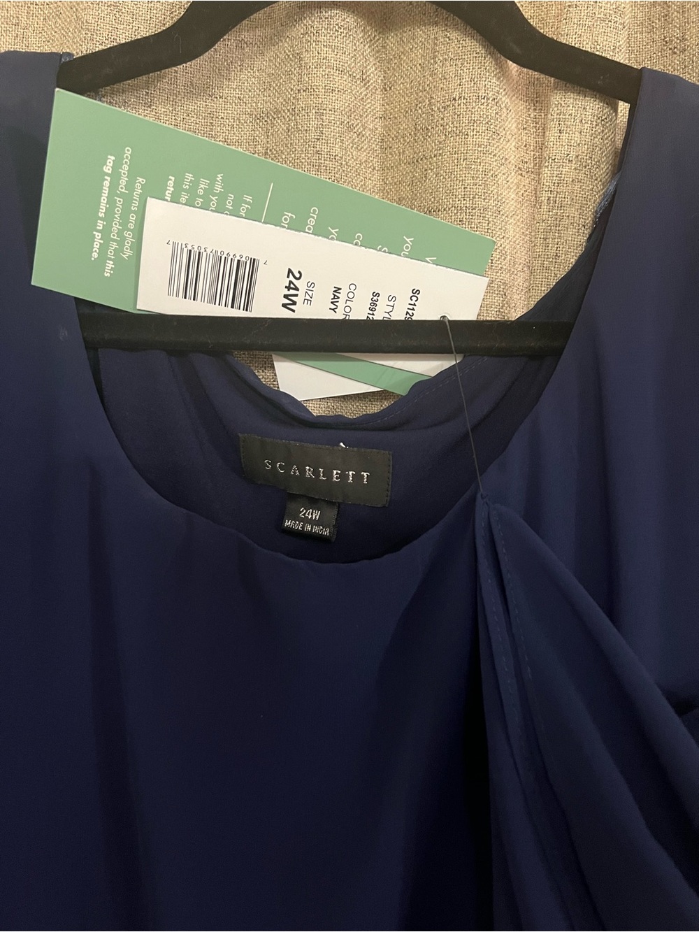 Scarlett Navy Blue Layered Evening Dress - Picture 3 of 3